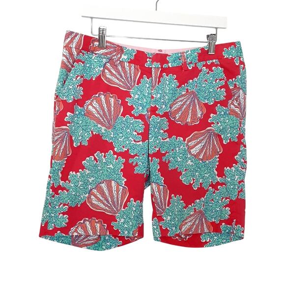 Lilly Pulitzer Avenue Short Coral Seaside Bermuda Short Womens 8 Beach Florida - Picture 1 of 9